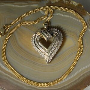 Kay Jewelers Gold over Sterling Diamond Heart Pendant Necklace